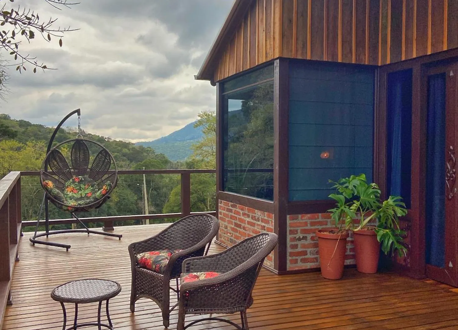 Cabana Com Visual Incrivel Para A Serra Timbe do Sul بيت خشبي