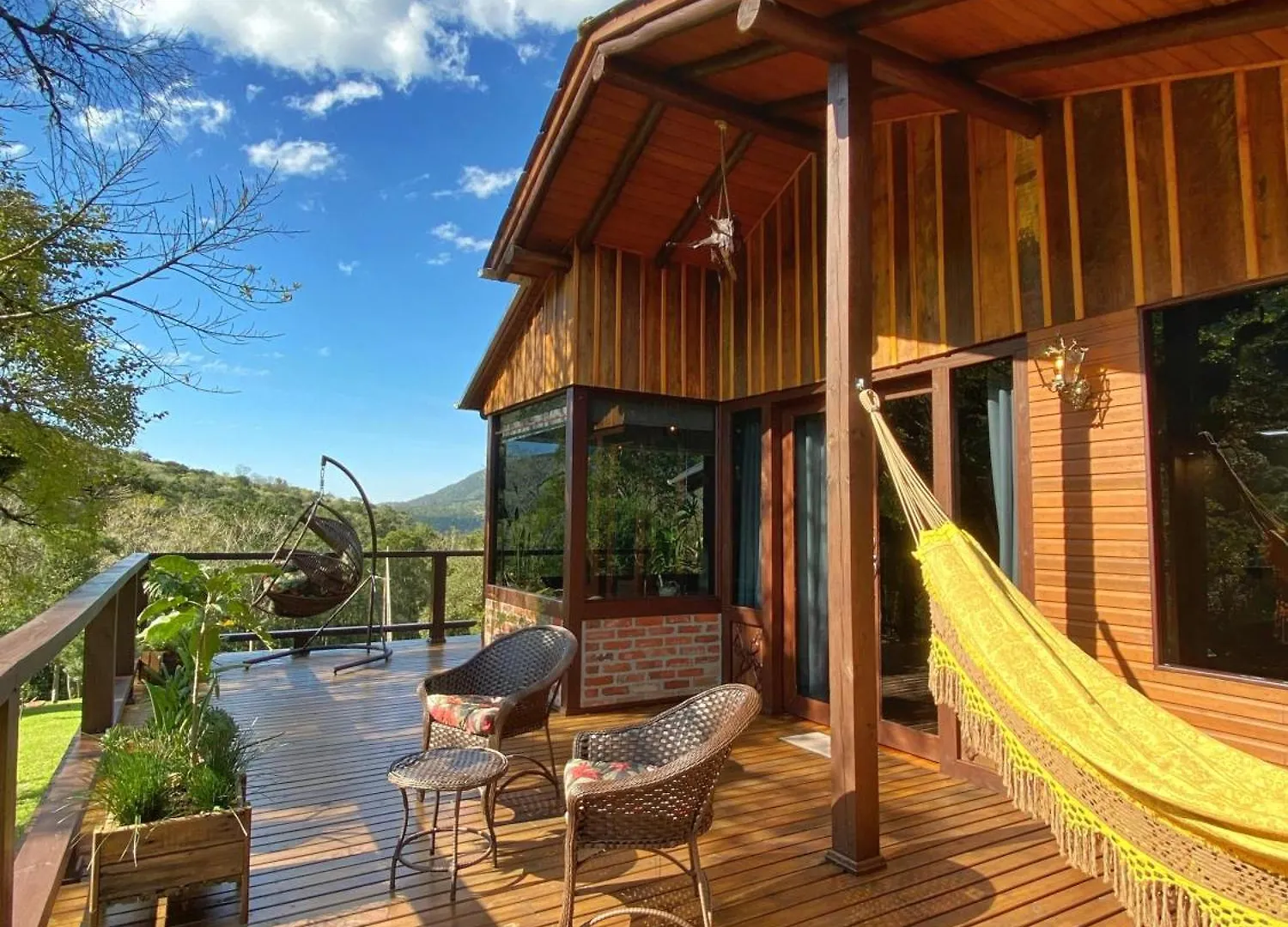 بيت خشبي Cabana Com Visual Incrivel Para A Serra Timbe do Sul