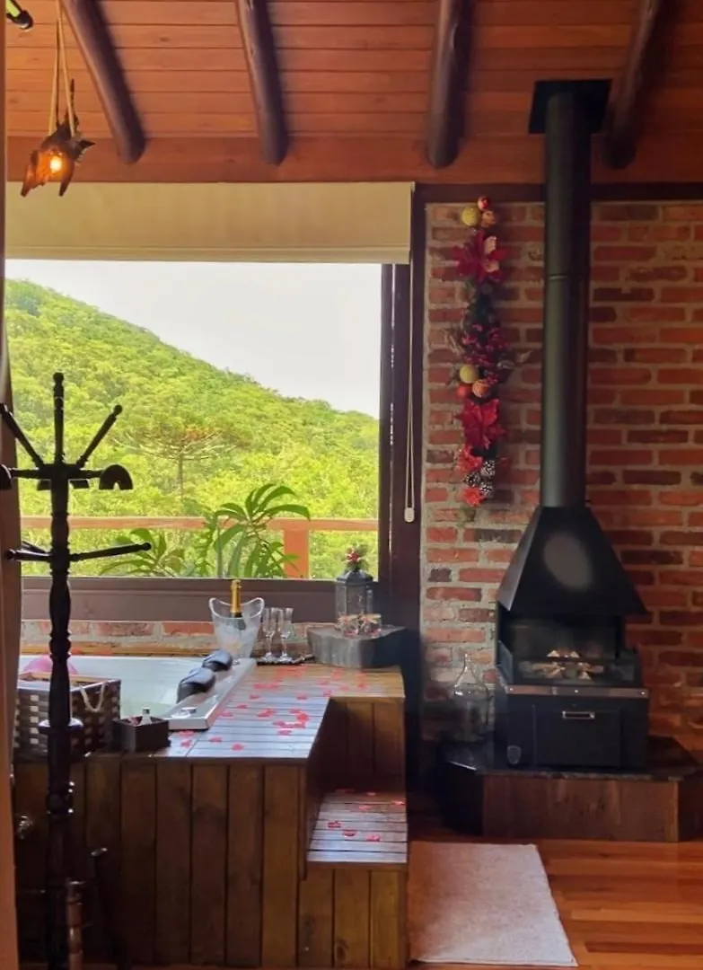 بيت خشبي Cabana Com Visual Incrivel Para A Serra Timbe do Sul البرازيل